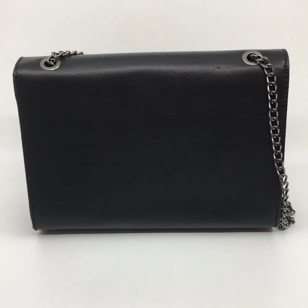 NWT Badgley Mischka Metal Fringe Crossbody Black Vegan